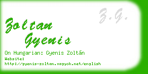 zoltan gyenis business card